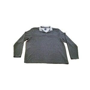 Johnnie-O Sweater Men Size XL Charcoal Gray 1/4 Button Pullover Golf Long Sleeve